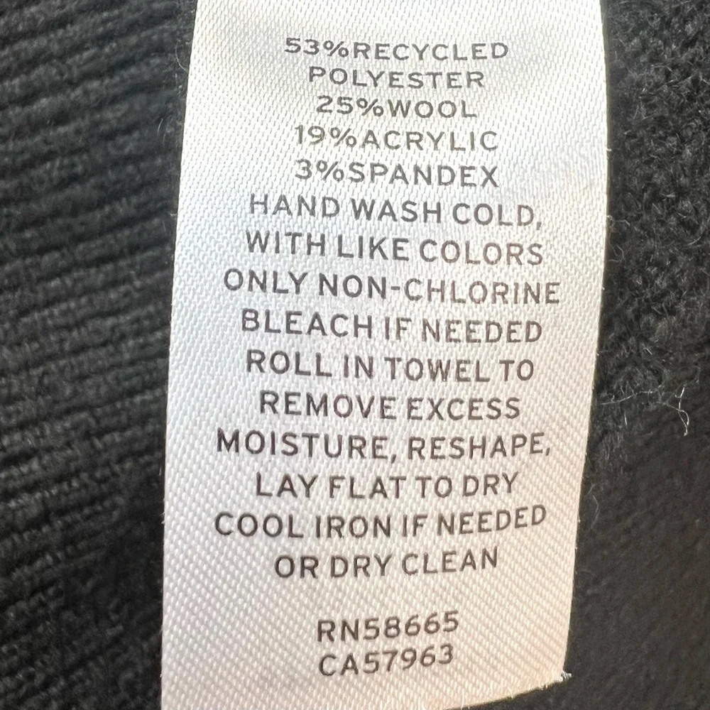 Nordstrom Black Wool Blend Mock Neck Pullover Basic Capsule Sweater Womens Small - Picture 8 of 9